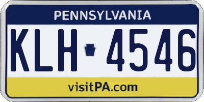PA license plate KLH4546
