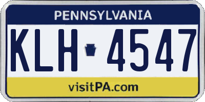 PA license plate KLH4547