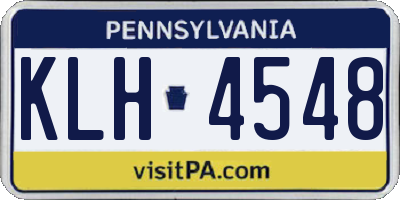 PA license plate KLH4548