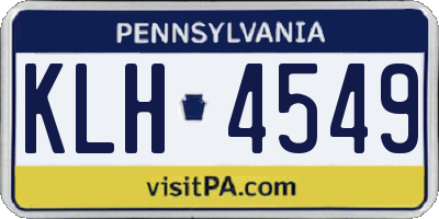 PA license plate KLH4549