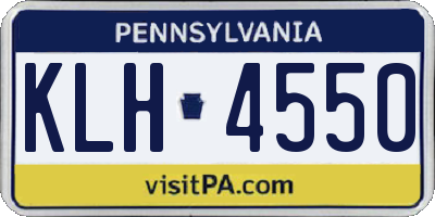 PA license plate KLH4550