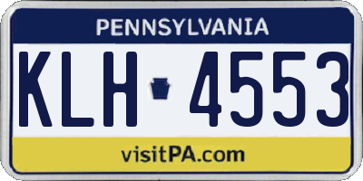PA license plate KLH4553