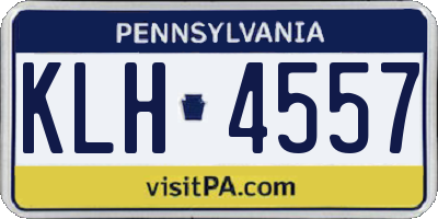 PA license plate KLH4557