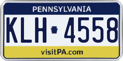 PA license plate KLH4558