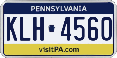 PA license plate KLH4560