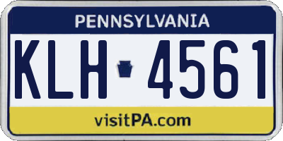 PA license plate KLH4561