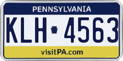 PA license plate KLH4563