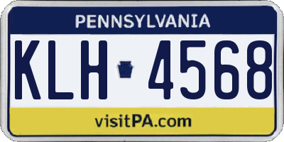 PA license plate KLH4568