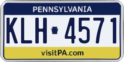 PA license plate KLH4571