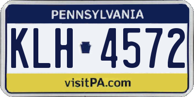 PA license plate KLH4572