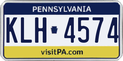 PA license plate KLH4574