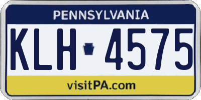 PA license plate KLH4575