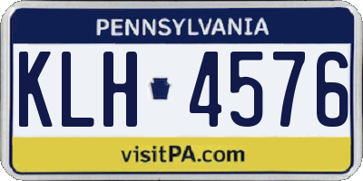 PA license plate KLH4576