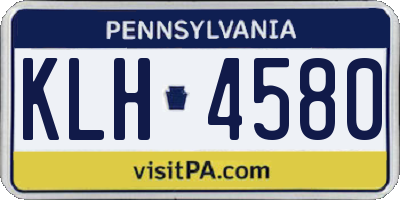 PA license plate KLH4580