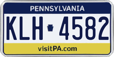 PA license plate KLH4582