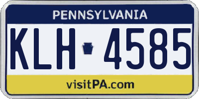 PA license plate KLH4585