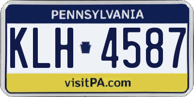 PA license plate KLH4587