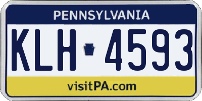 PA license plate KLH4593
