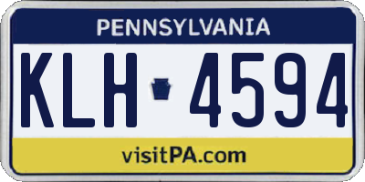 PA license plate KLH4594
