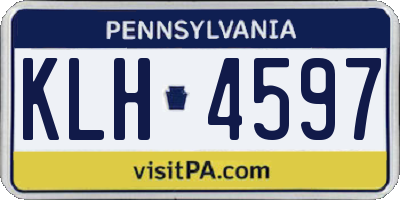 PA license plate KLH4597