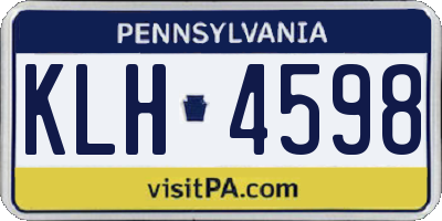 PA license plate KLH4598
