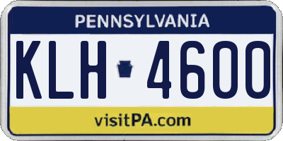 PA license plate KLH4600