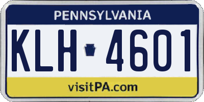 PA license plate KLH4601