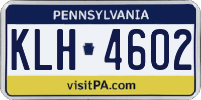 PA license plate KLH4602