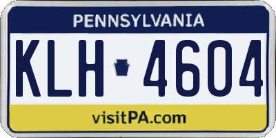 PA license plate KLH4604