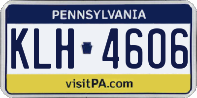 PA license plate KLH4606