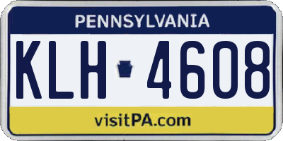 PA license plate KLH4608
