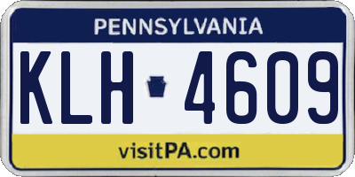 PA license plate KLH4609