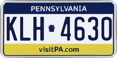 PA license plate KLH4630