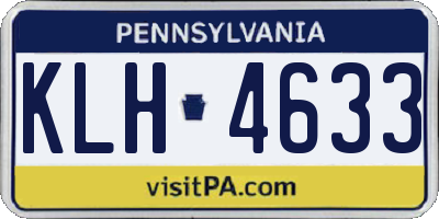 PA license plate KLH4633