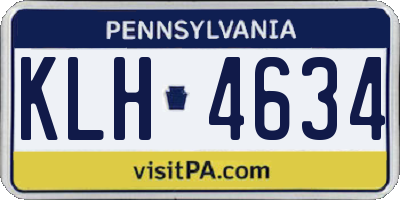 PA license plate KLH4634