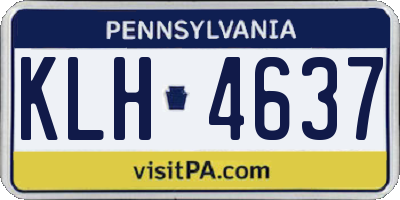 PA license plate KLH4637