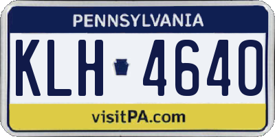 PA license plate KLH4640