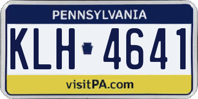 PA license plate KLH4641