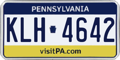 PA license plate KLH4642