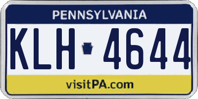 PA license plate KLH4644