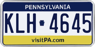 PA license plate KLH4645