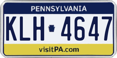 PA license plate KLH4647