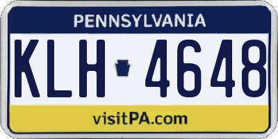 PA license plate KLH4648