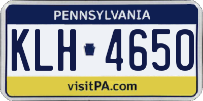 PA license plate KLH4650