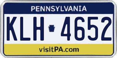 PA license plate KLH4652