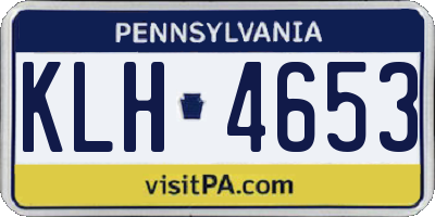 PA license plate KLH4653
