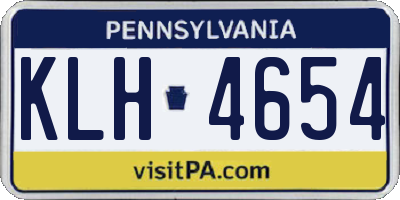 PA license plate KLH4654
