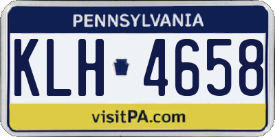 PA license plate KLH4658