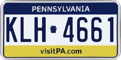 PA license plate KLH4661
