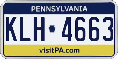 PA license plate KLH4663